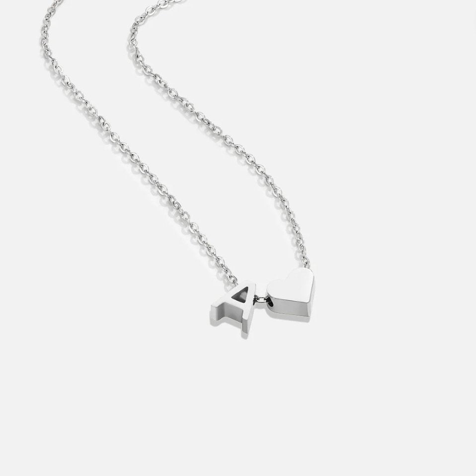 Collier Cœur & Initiale en Argent