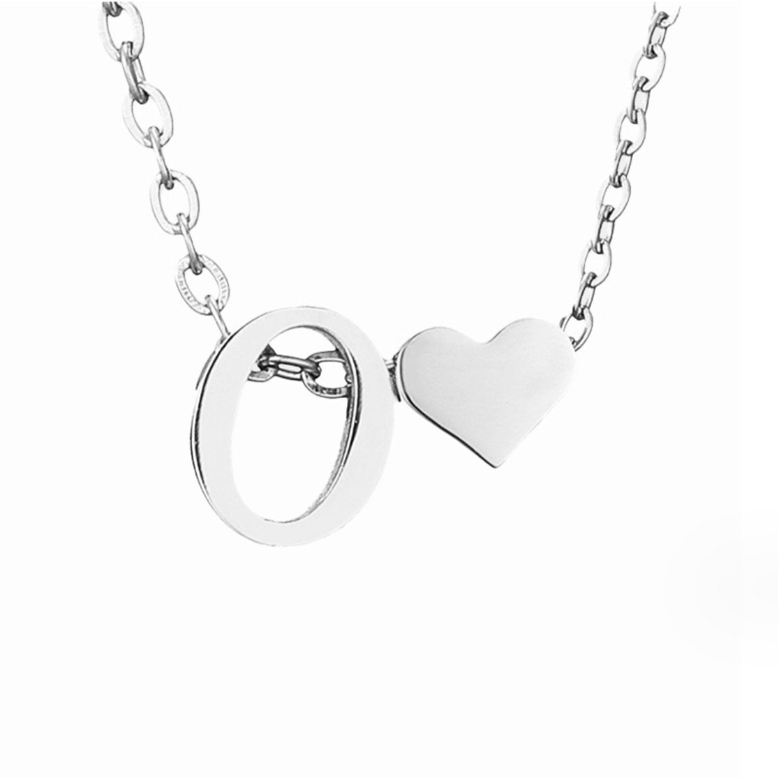 Collier Cœur & Initiale en Argent