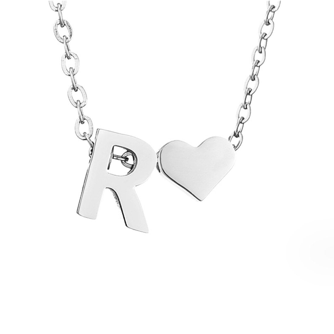 Collier Cœur & Initiale en Argent