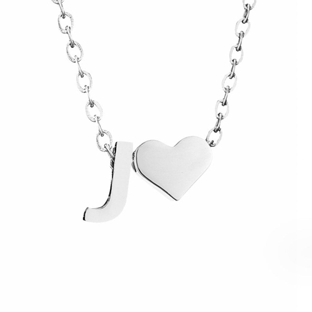 Collier Cœur & Initiale en Argent