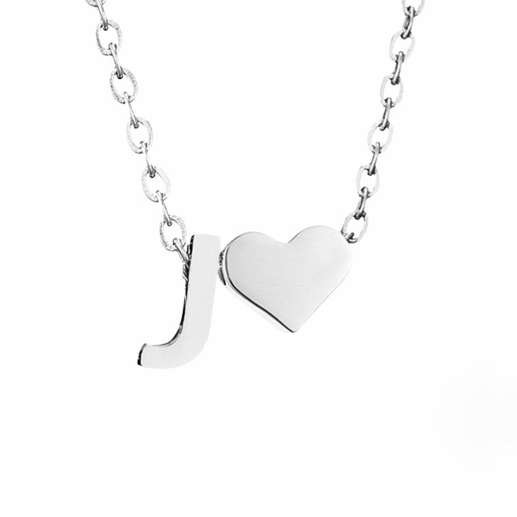 Collier Cœur & Initiale en Argent