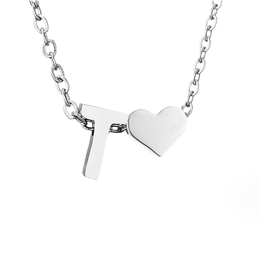 Collier Cœur & Initiale en Argent