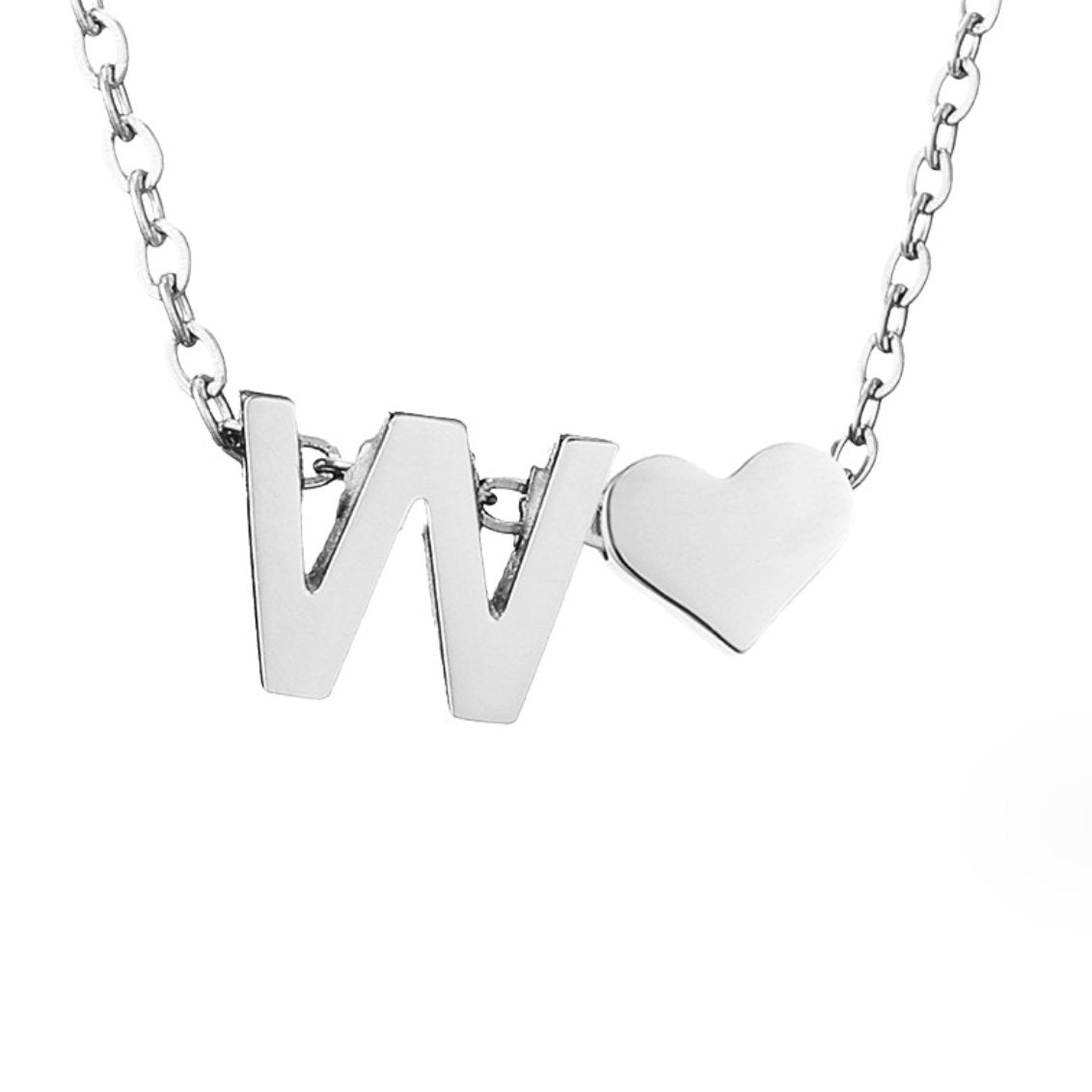 Collier Cœur & Initiale en Argent