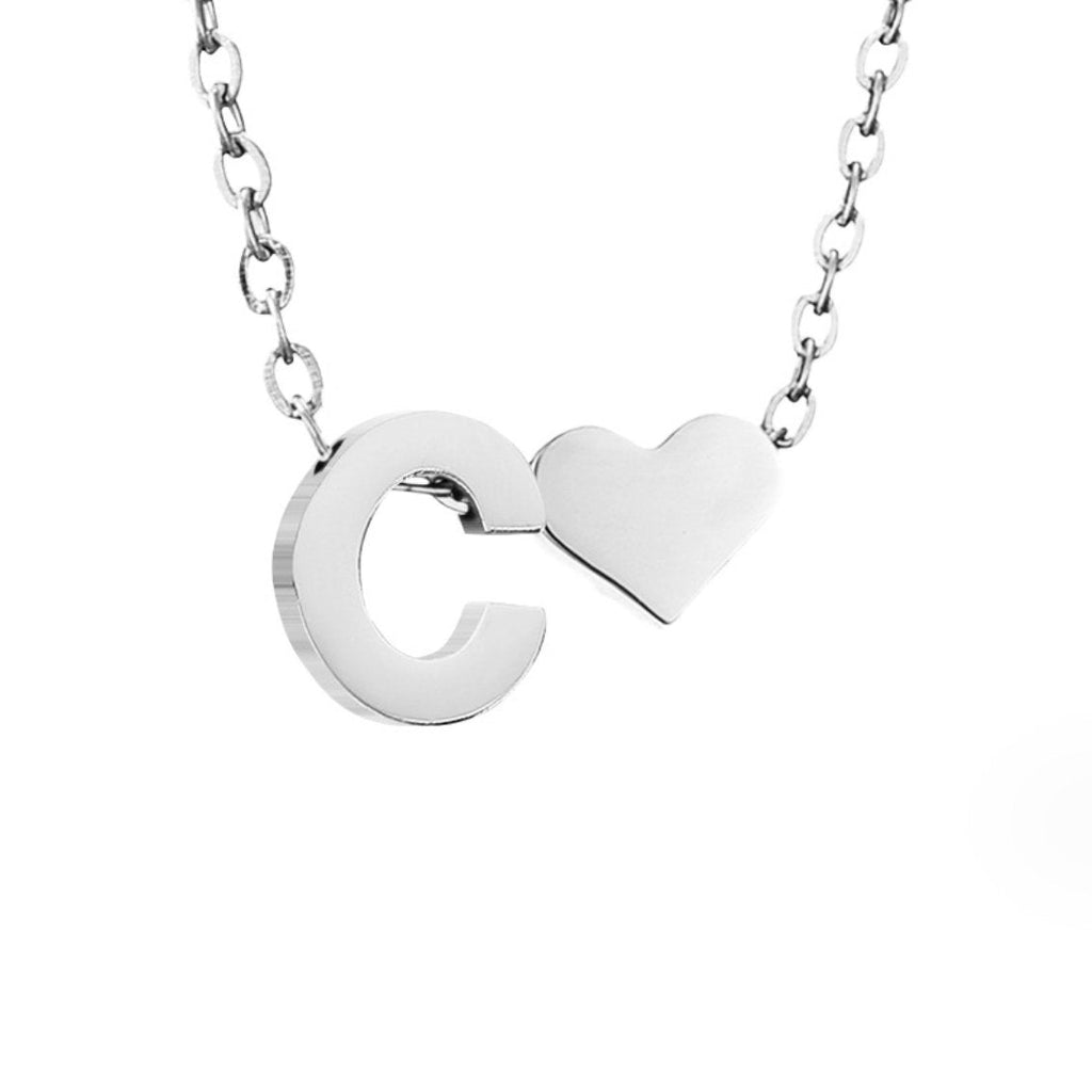 Collier Cœur & Initiale en Argent