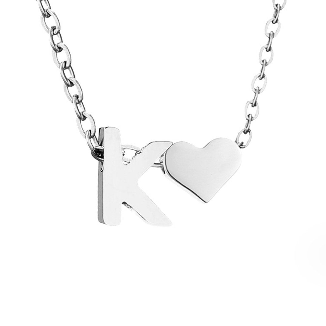Collier Cœur & Initiale en Argent