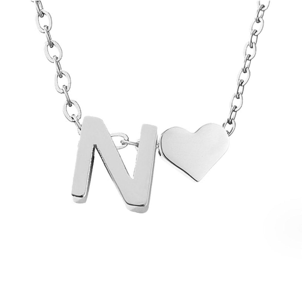 Collier Cœur & Initiale en Argent