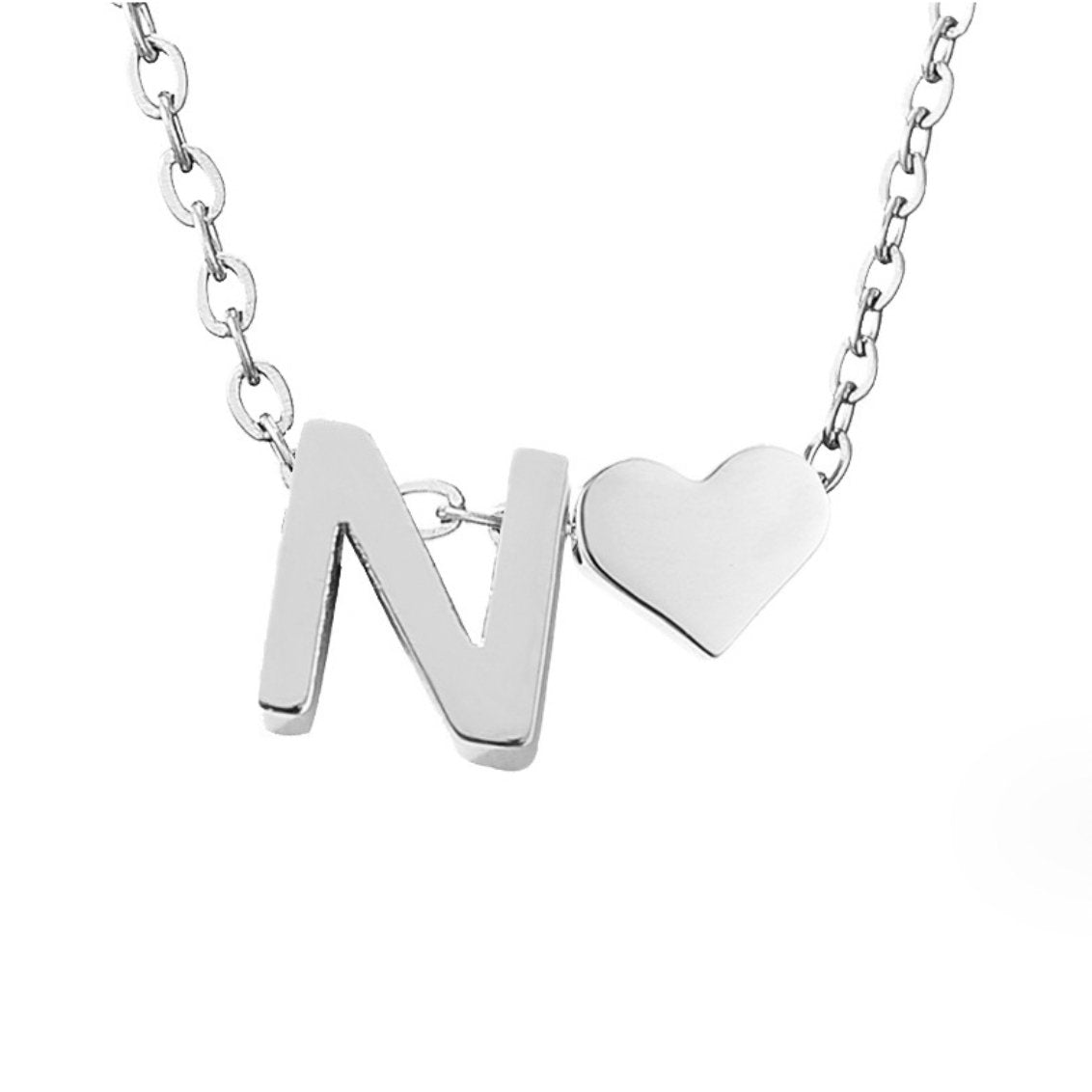 Collier Cœur & Initiale en Argent