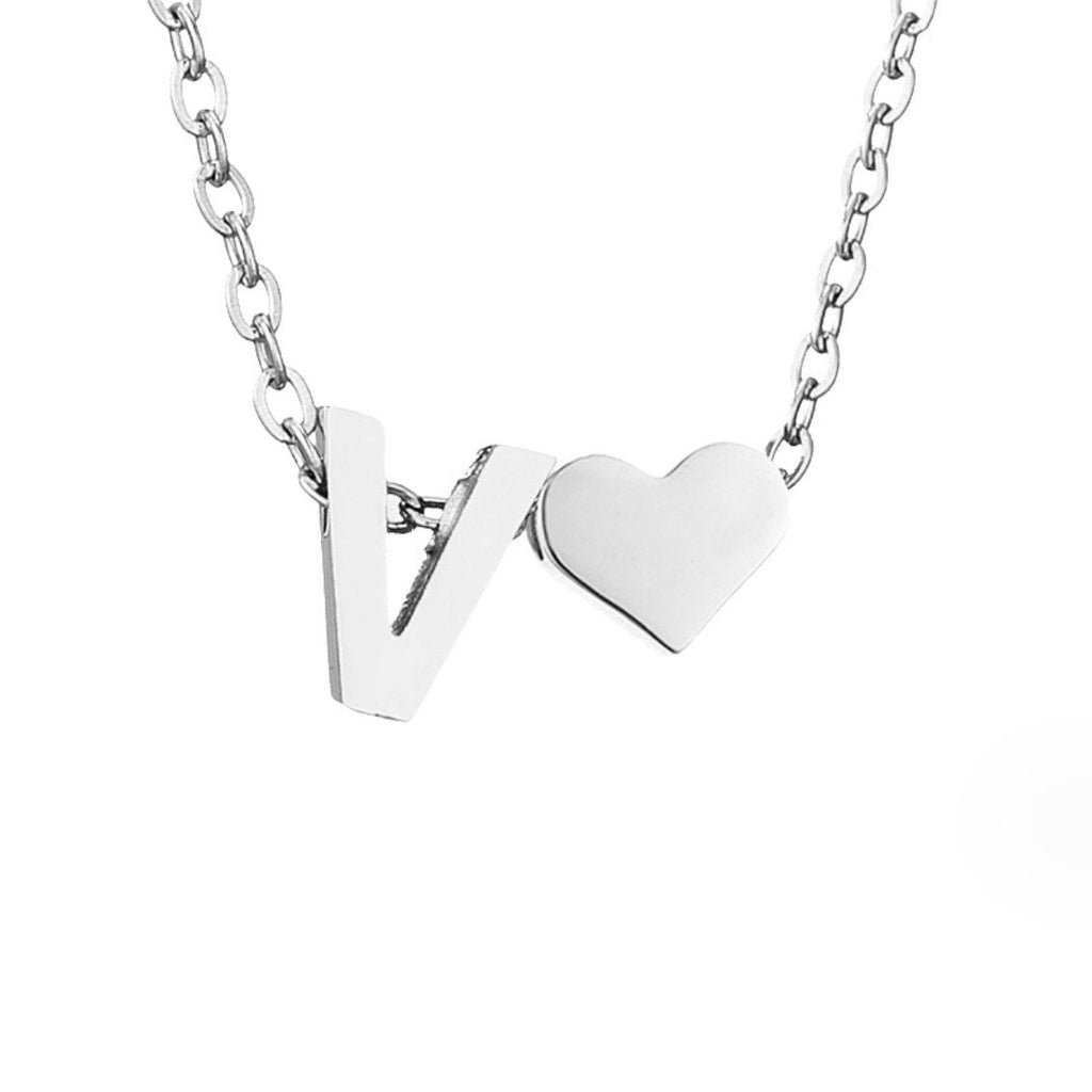 Collier Cœur & Initiale en Argent