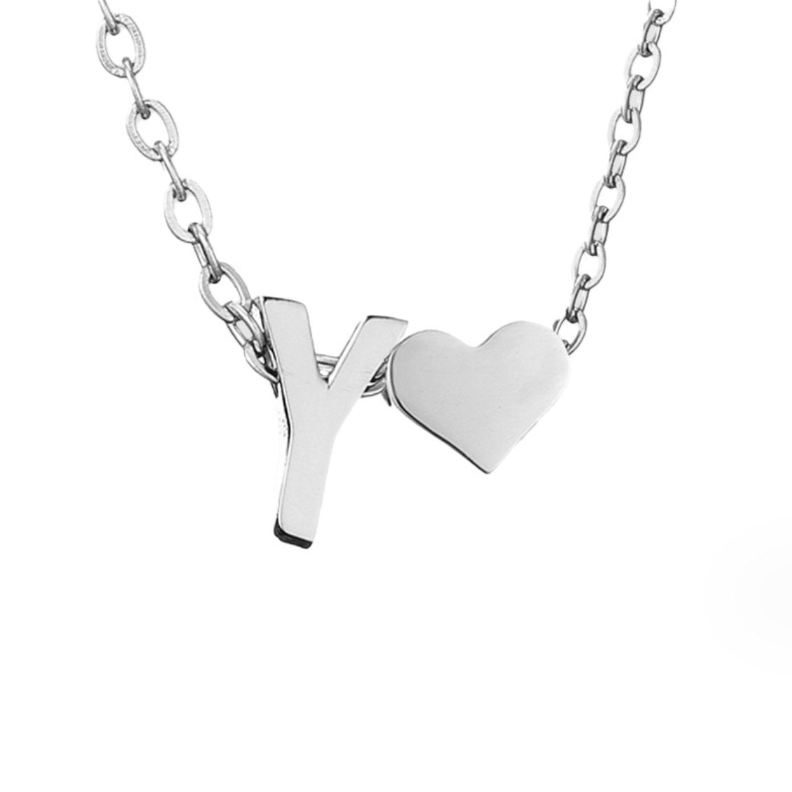 Collier Cœur & Initiale en Argent