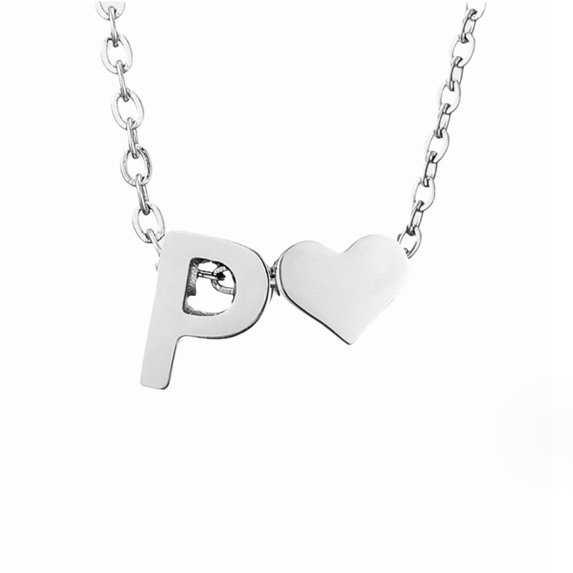 Collier Cœur & Initiale en Argent