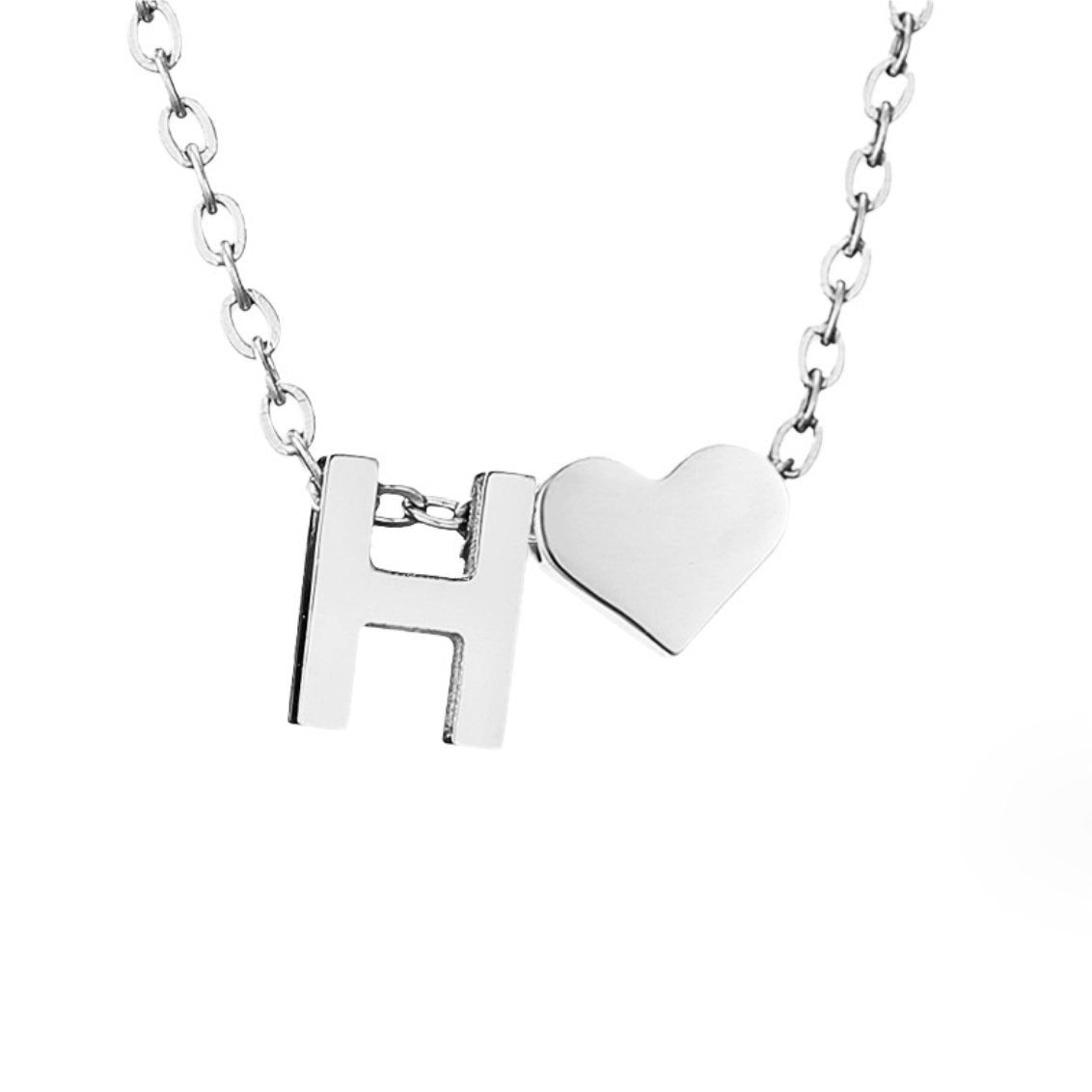 Collier Cœur & Initiale en Argent