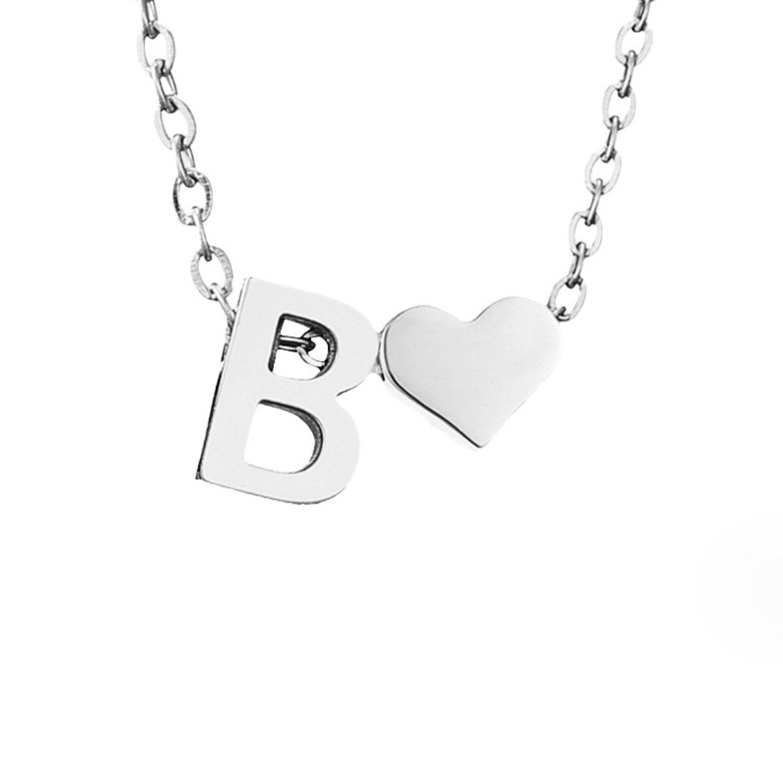 Collier Cœur & Initiale en Argent