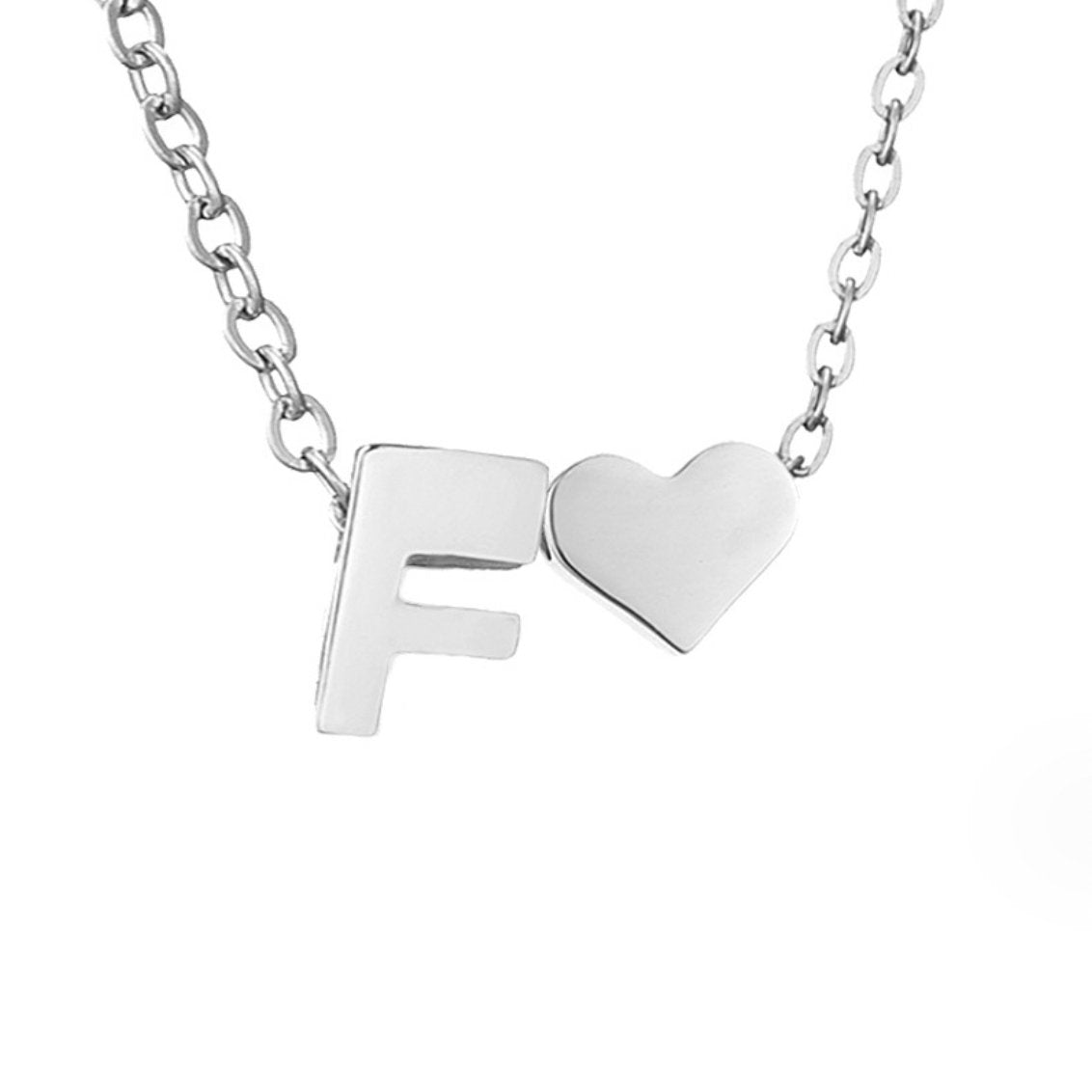 Collier Cœur & Initiale en Argent