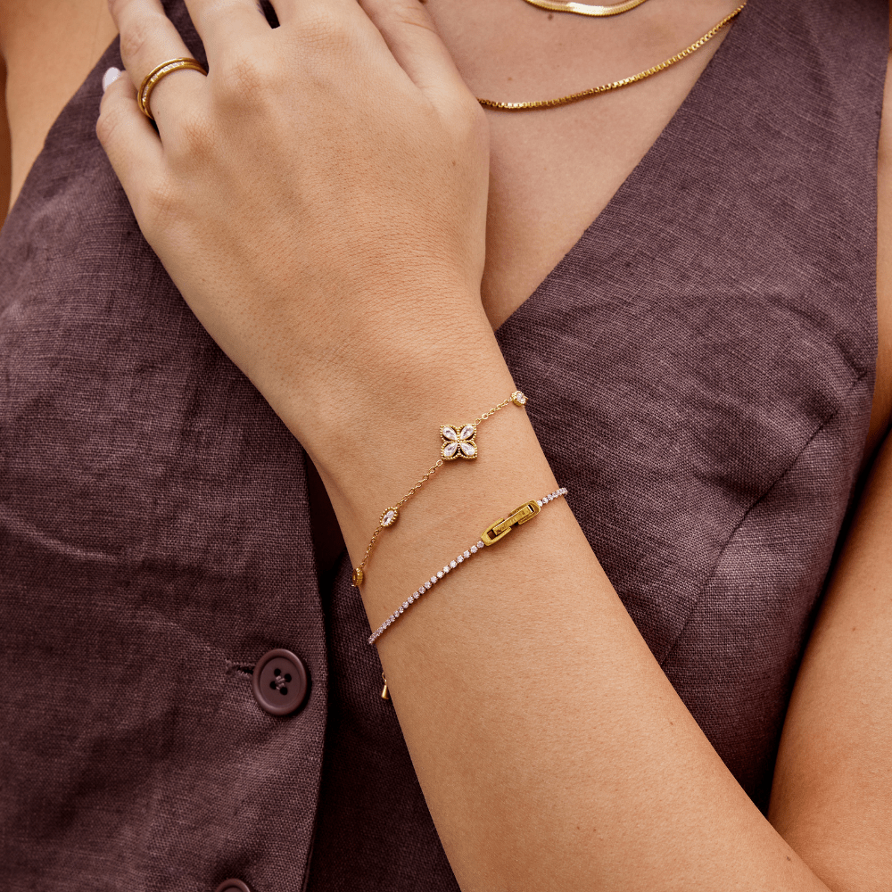 Bracelet trèfle à quatre feuilles