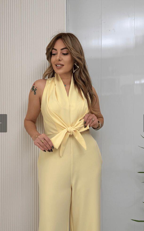 Nexellea - Combinaison Femme Fluide Élégante Taille Marquée Style Chic Soirée
