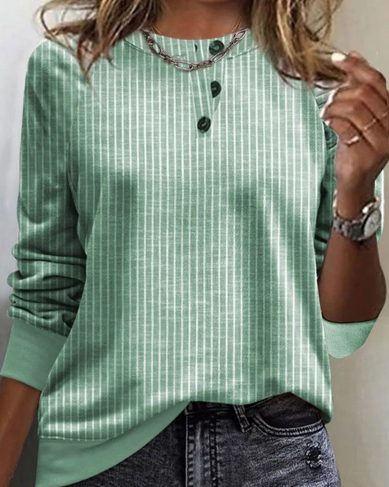 Pull Rayé à Col Rond