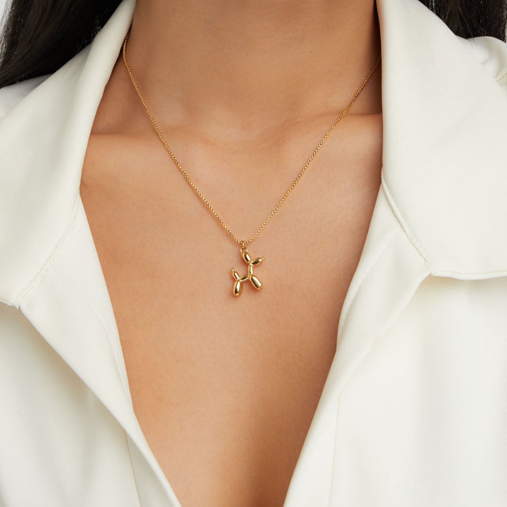 Collier animal en ballon doré