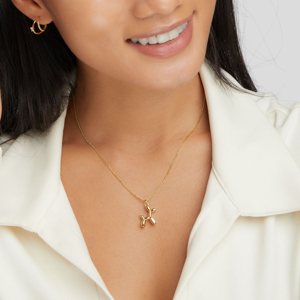 Collier animal en ballon doré