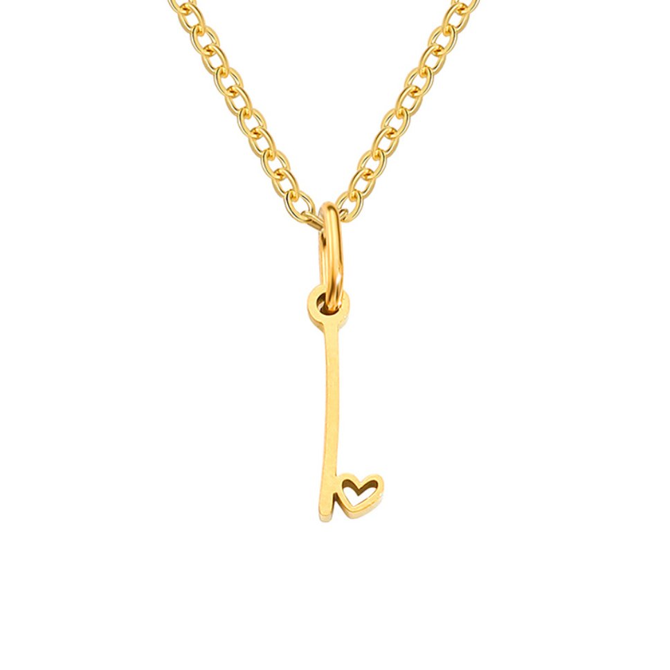 Collier cœur lettre or