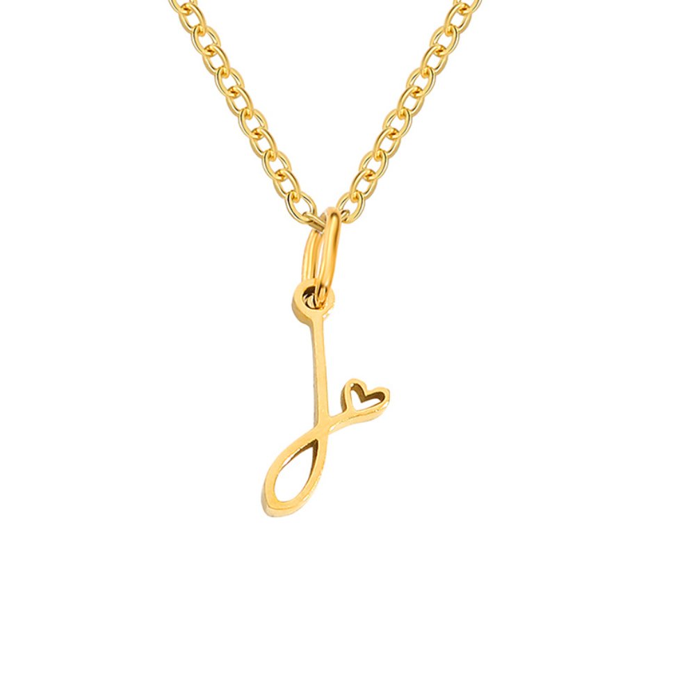 Collier cœur lettre or
