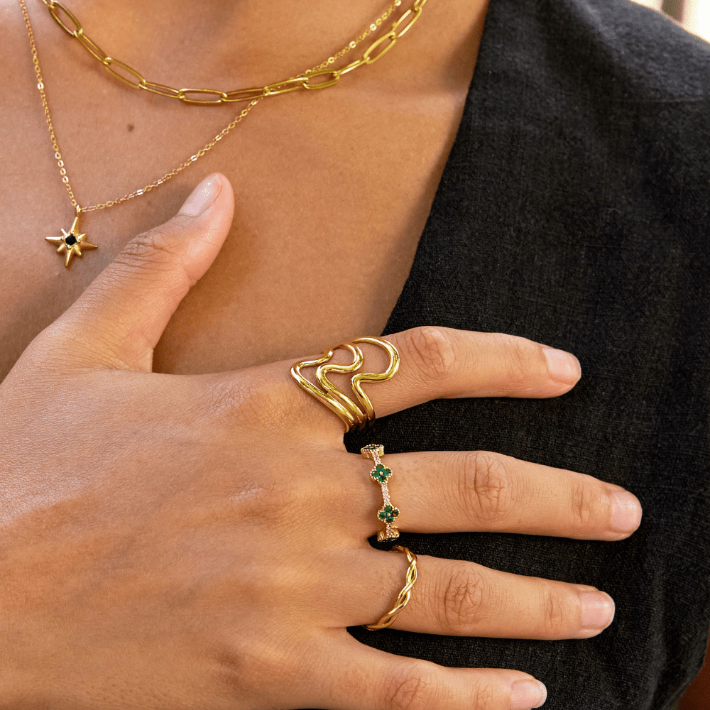 Bague enroulée Océan doré