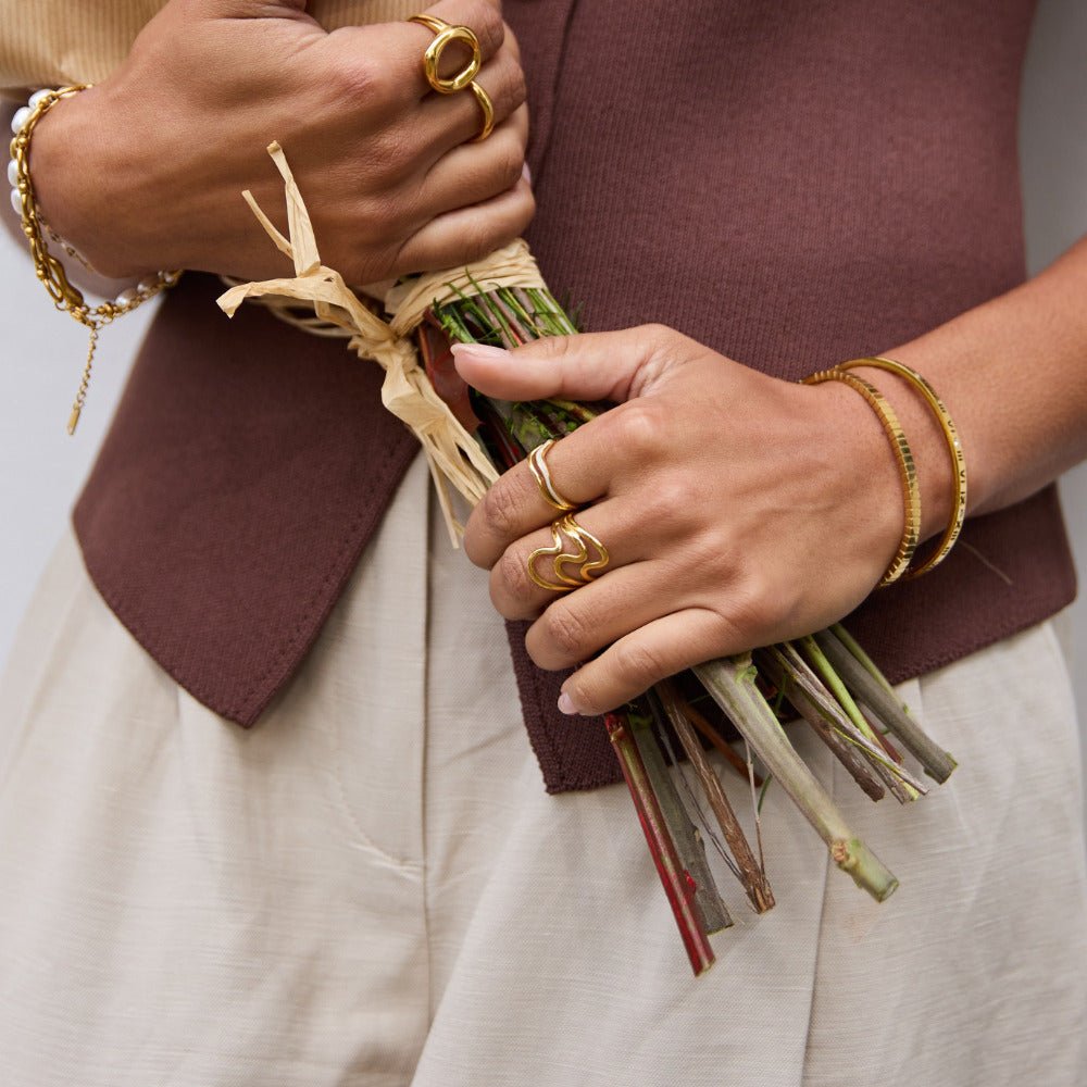 Bague enroulée Océan doré