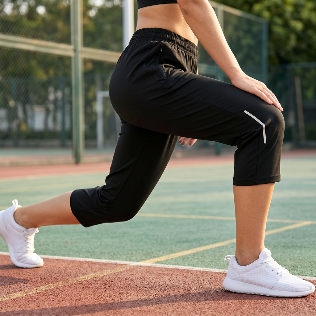 Pantalon Capri Femme Movella – Stretch, Poches Zippées