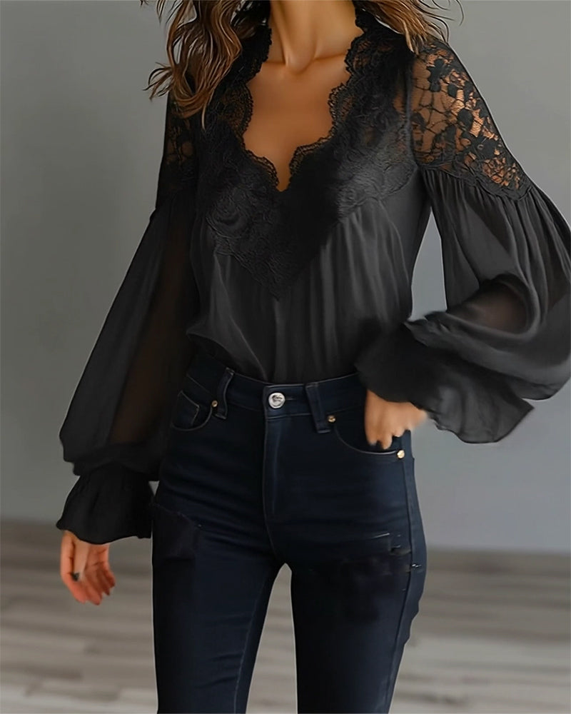 Ilvara - Blouse Dentelle Élégante Femme
