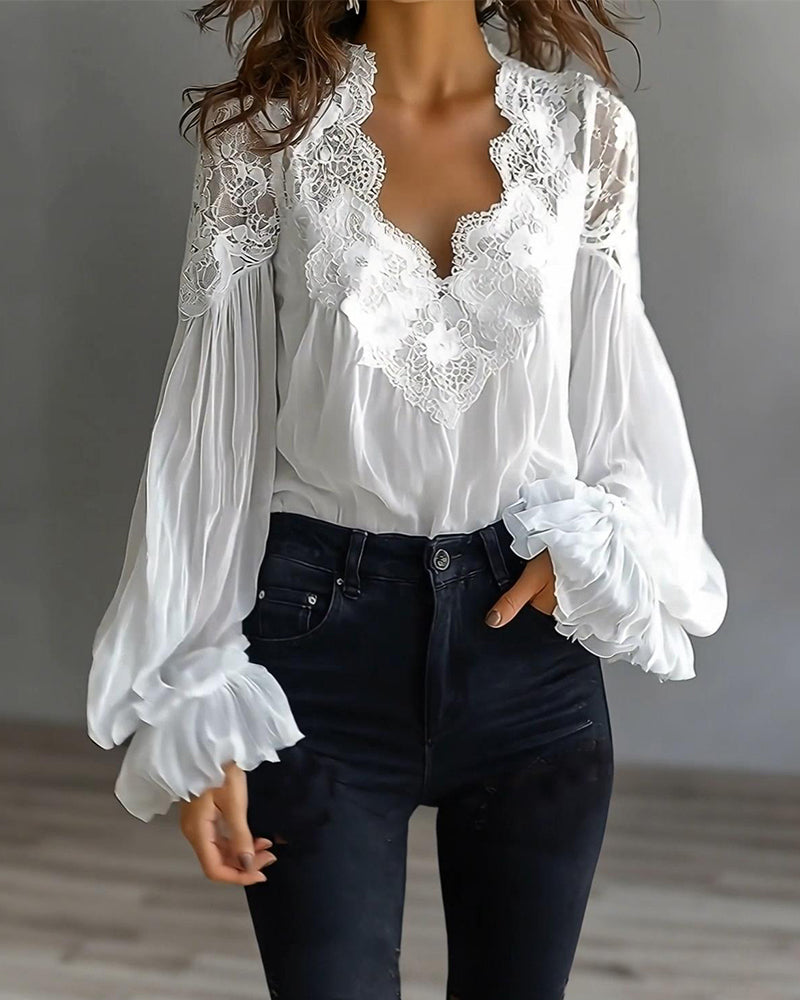 Ilvara - Blouse Dentelle Élégante Femme