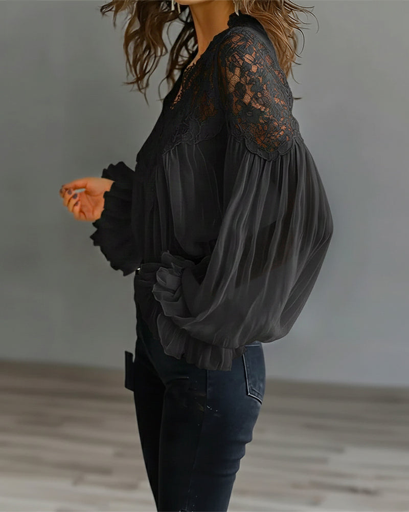 Ilvara - Blouse Dentelle Élégante Femme