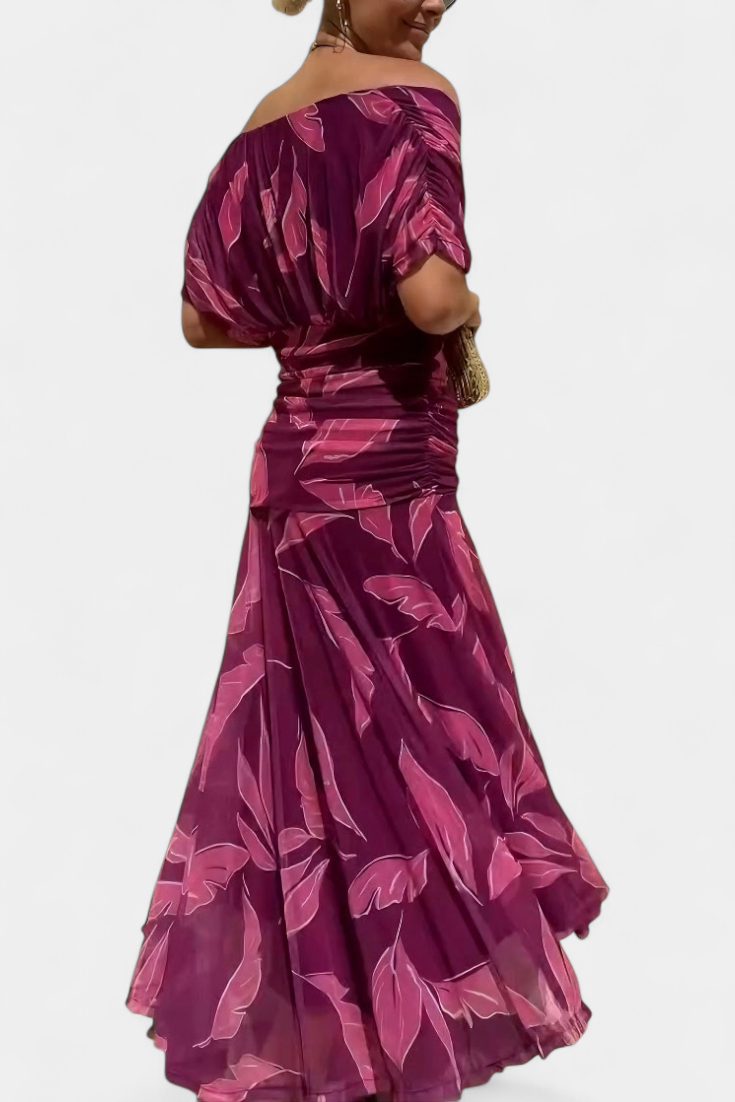 Abigail - Robe longue florale à décolleté en V