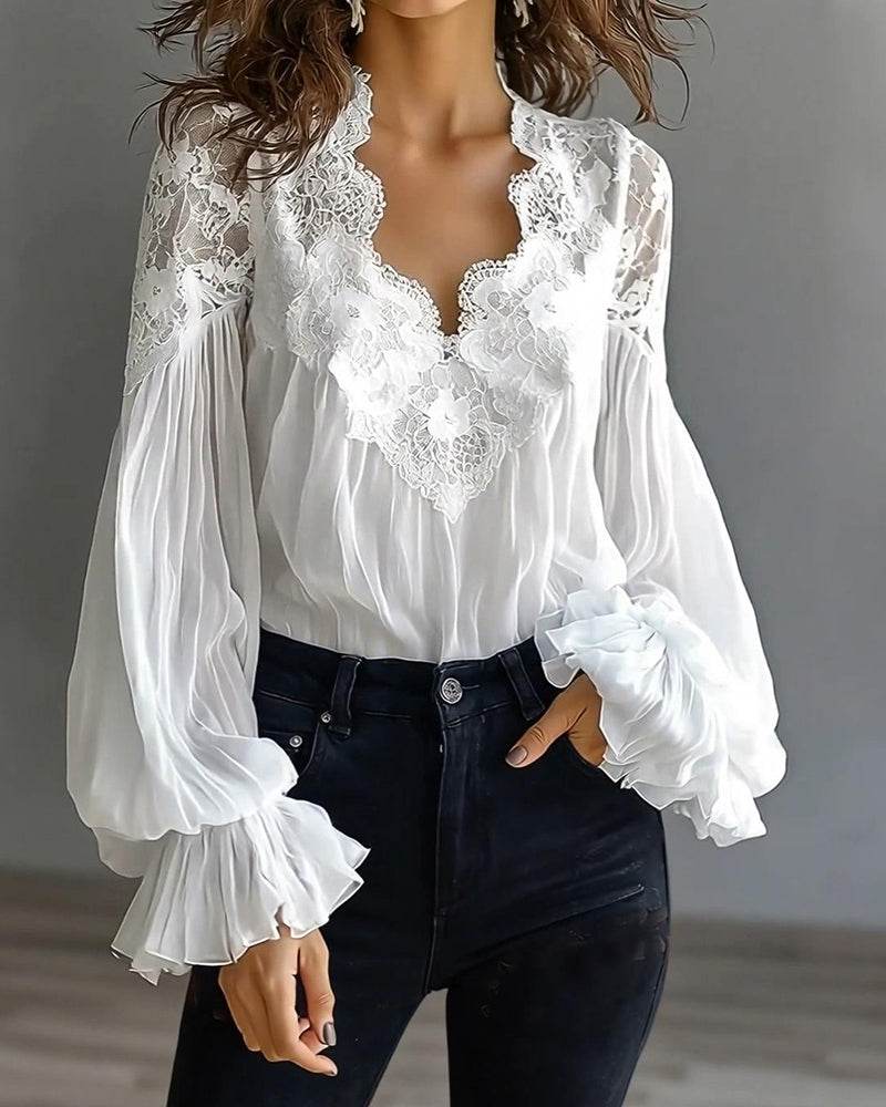 Ilvara - Blouse Dentelle Élégante Femme