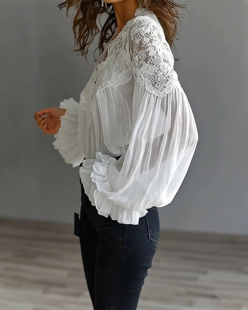 Ilvara - Blouse Dentelle Élégante Femme