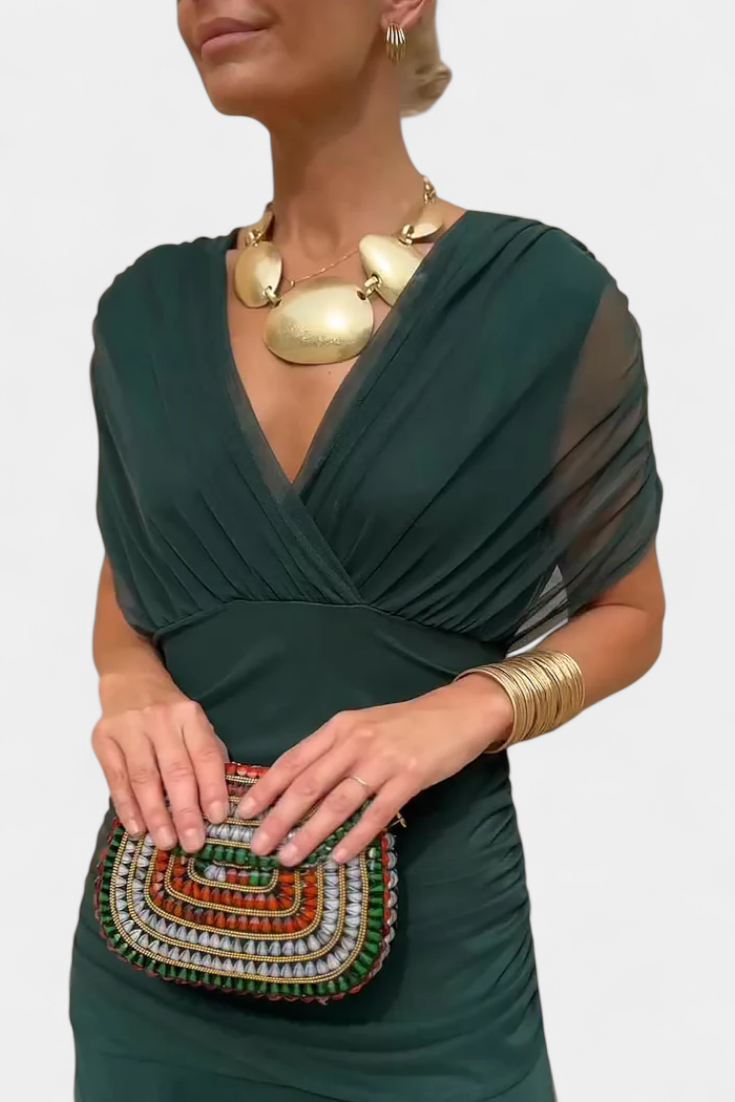 Abigail - Robe longue florale à décolleté en V