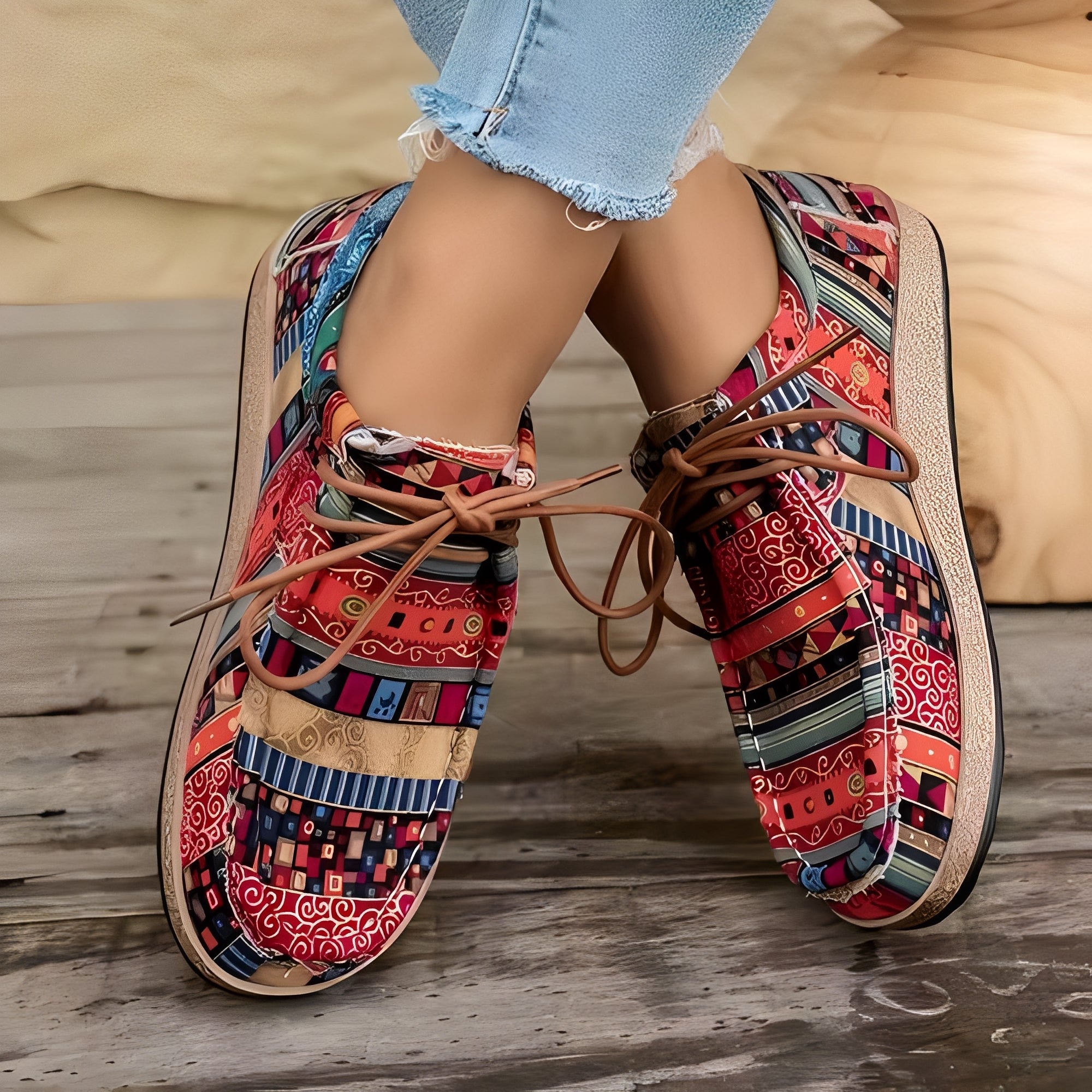 Shanice - Baskets artistiques et confortables avec amorti pour femmes