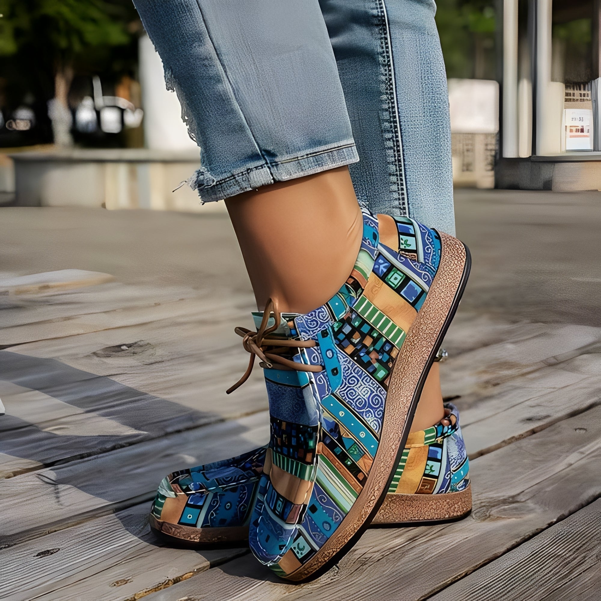 Shanice - Baskets artistiques et confortables avec amorti pour femmes