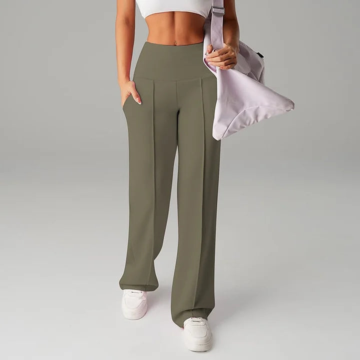 Niselle - Pantalon Femme Uni à Jambes Droites