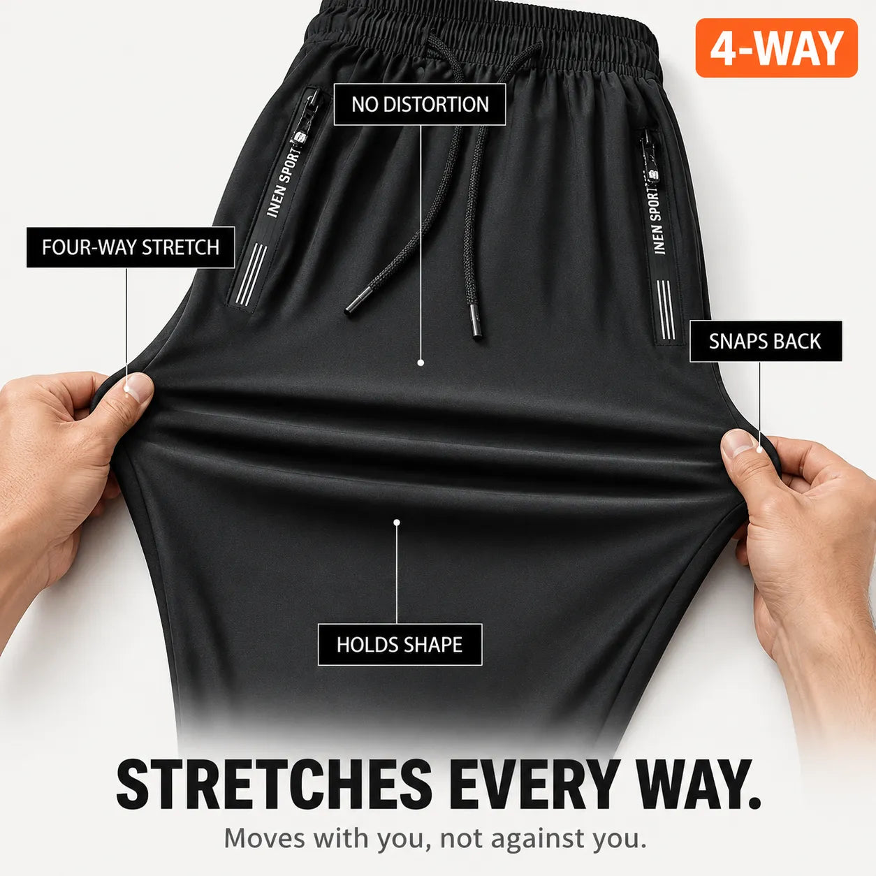 Pantalon Femme Kolvex – Soie Glacée, Poches Zippées