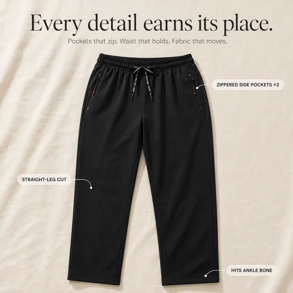 Pantalon Femme Aerelle – Léger, Taille Haute, Poches Zippées