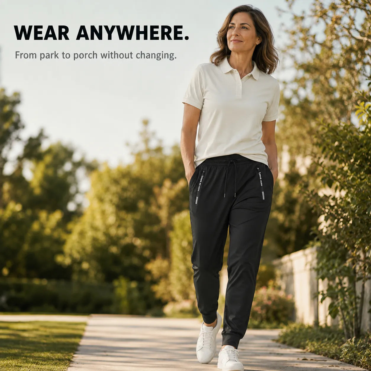 Pantalon Femme Kolvex – Soie Glacée, Poches Zippées