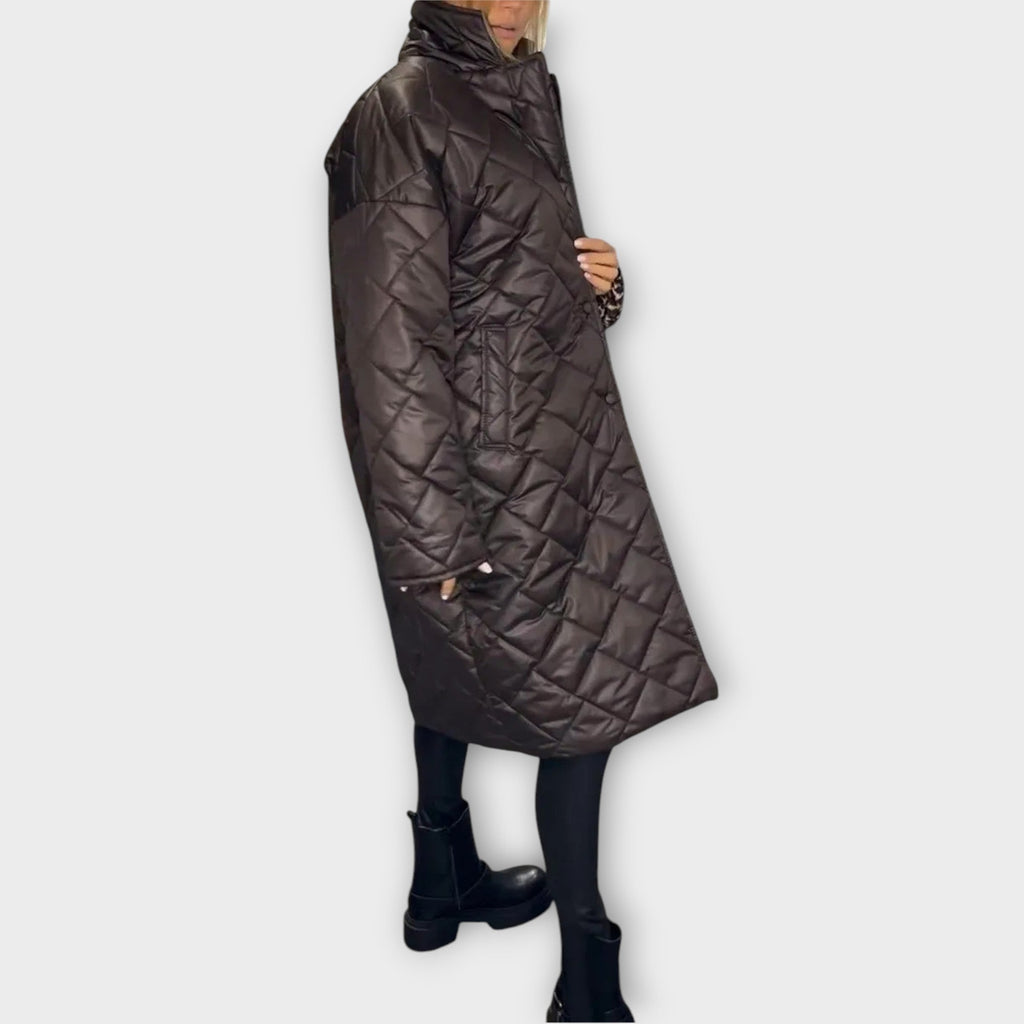 Veste Matelassée Réversible avec Doublure Léopard