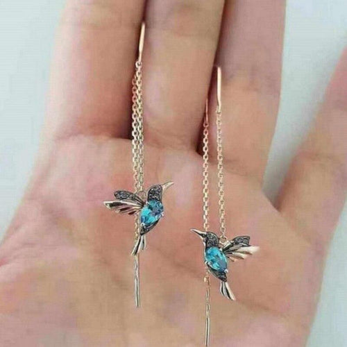 Boucles d'oreilles colibri et zircon