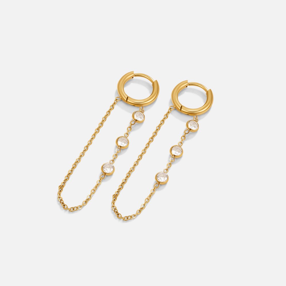 Boucles d'oreilles créoles pendantes Seraphine Crystal