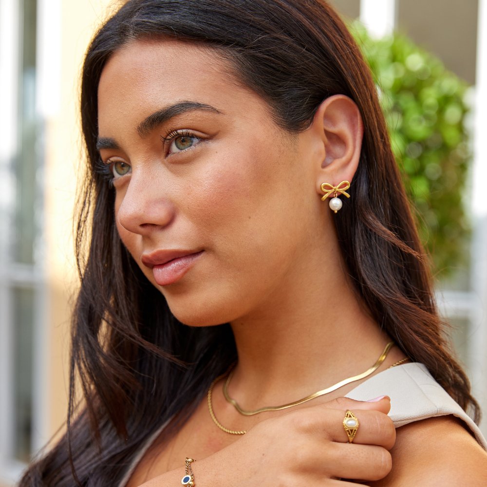 Boucles d'oreilles Arabella Bow Pearl