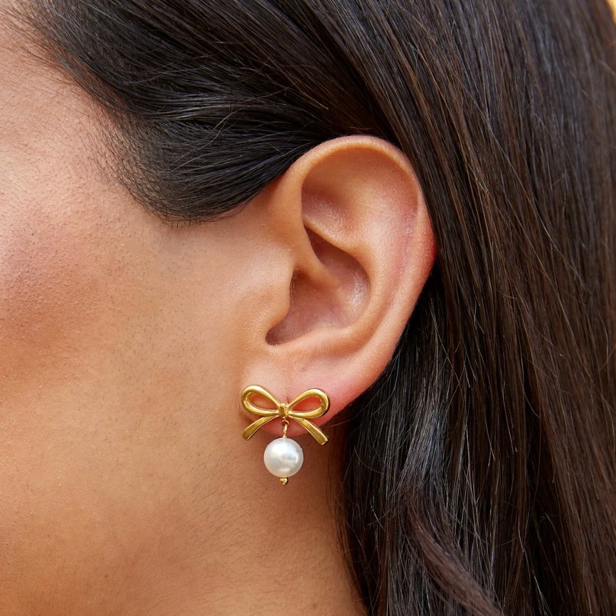Boucles d'oreilles Arabella Bow Pearl