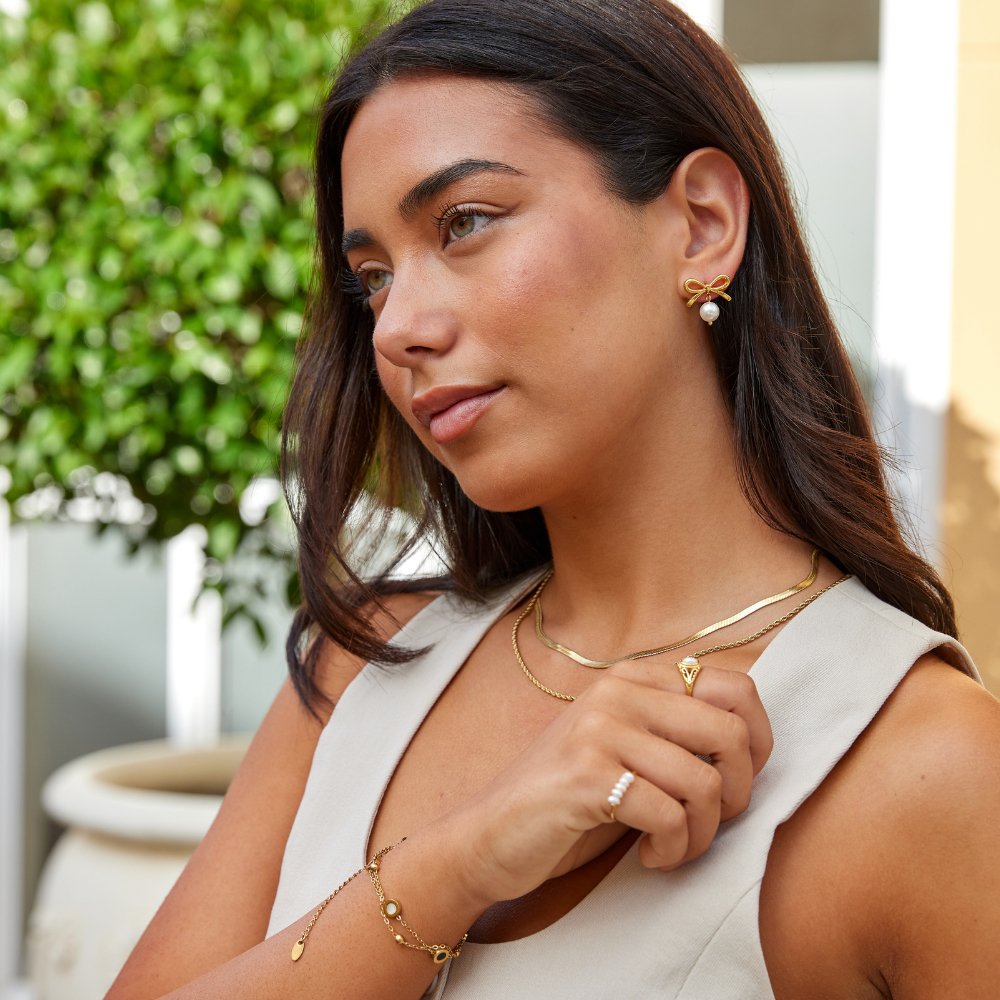 Boucles d'oreilles Arabella Bow Pearl