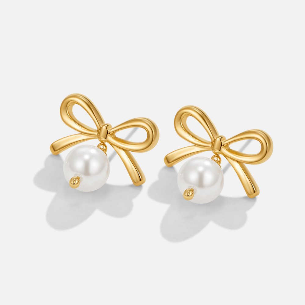 Boucles d'oreilles Arabella Bow Pearl