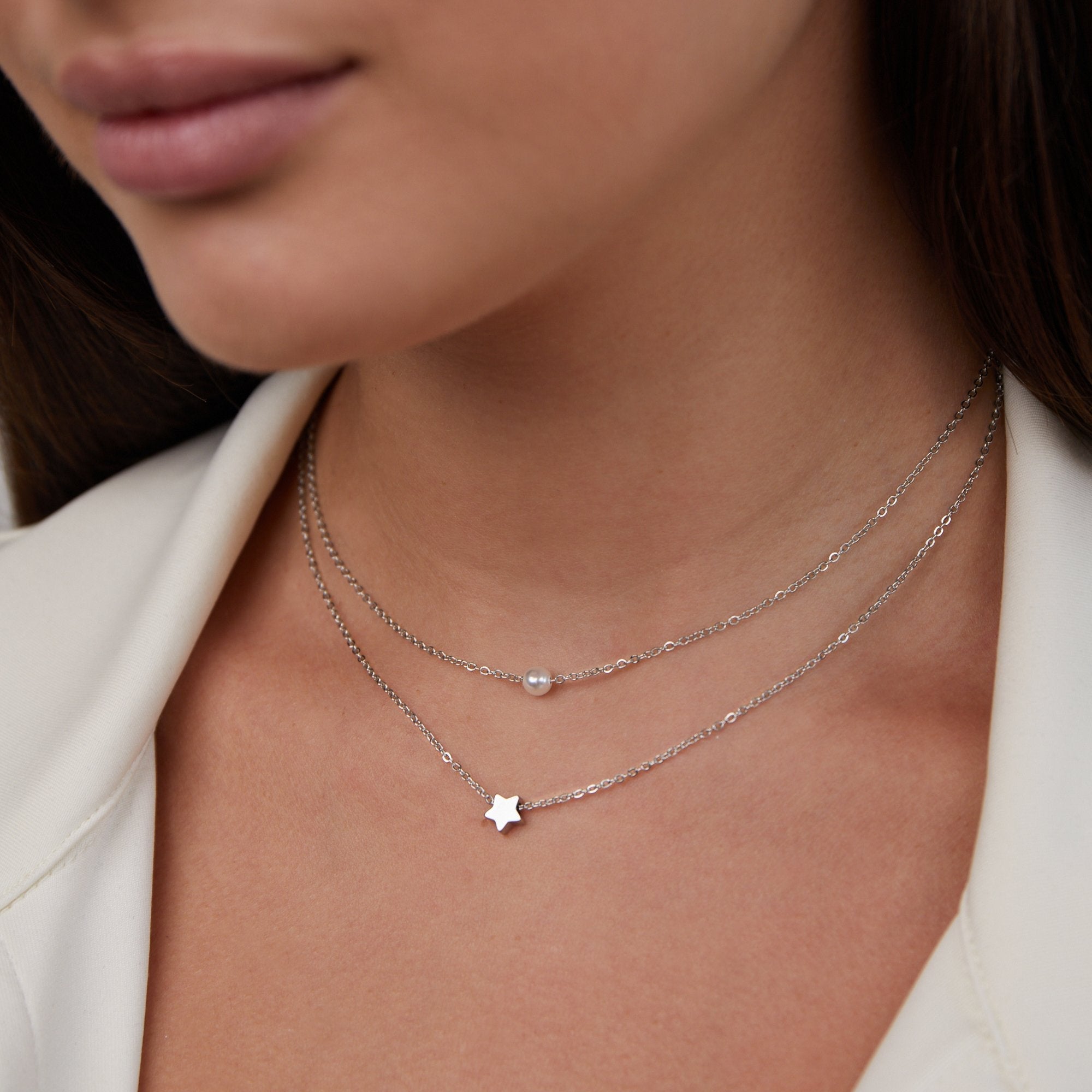 Collier en argent superposé Noa