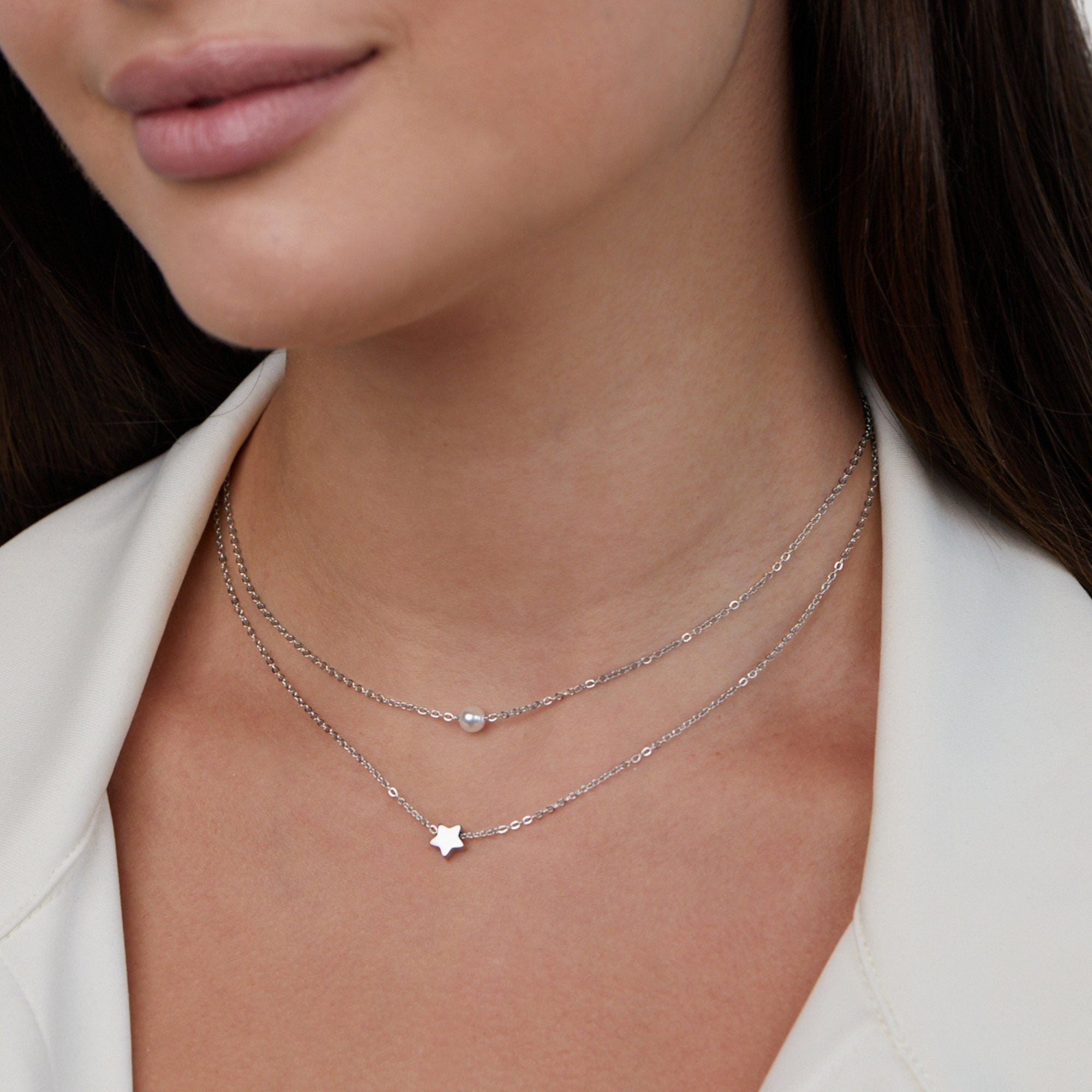 Collier en argent superposé Noa