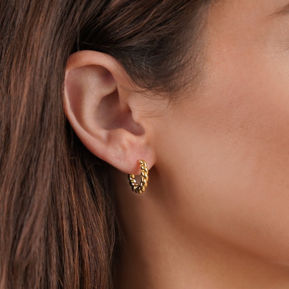 Boucles d'oreilles torsadées Lina Or
